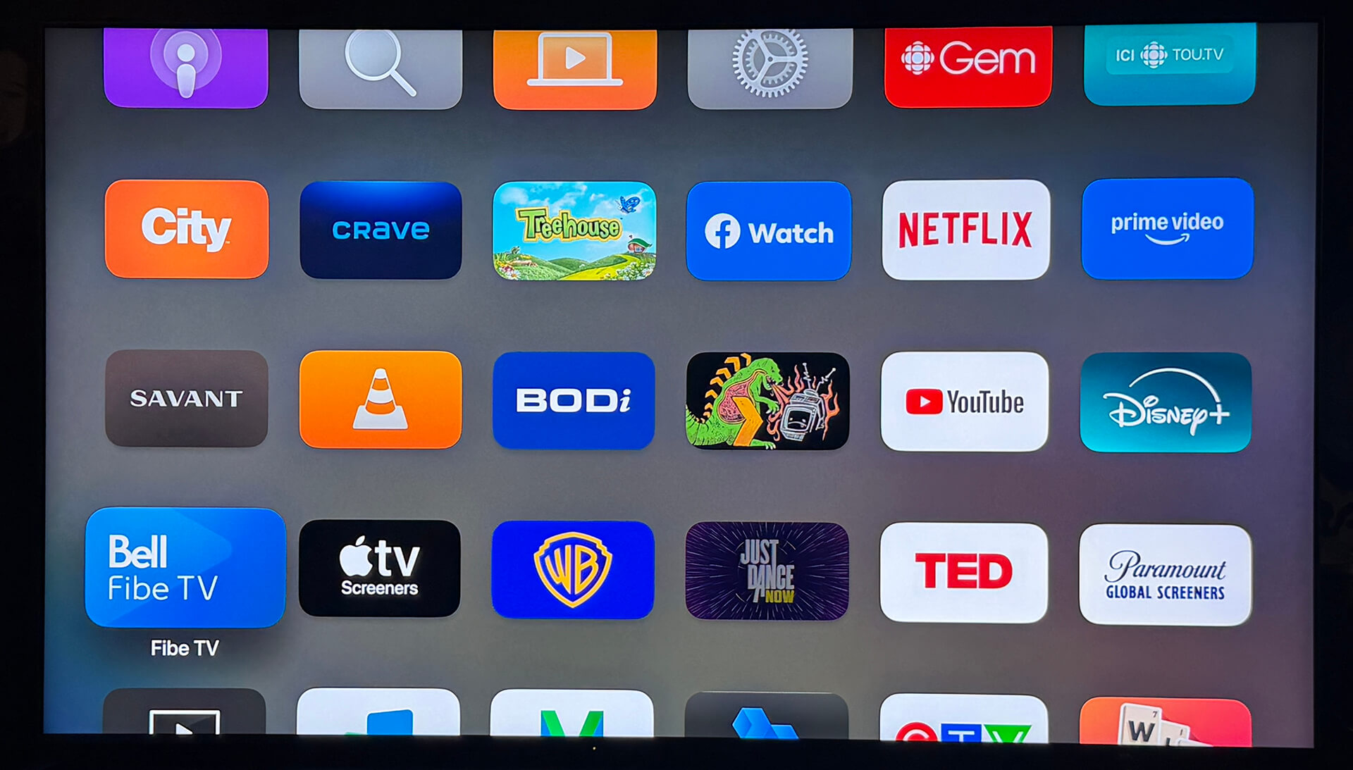 Apple TV interface