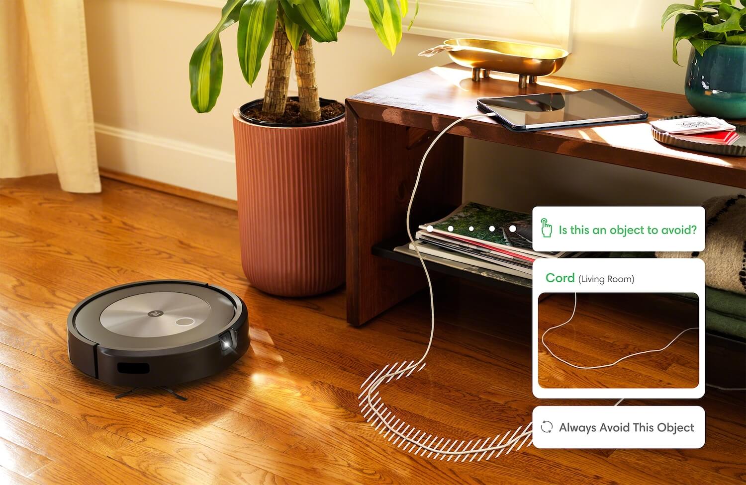 iRobot Roomba j7+ robot vacuum.
