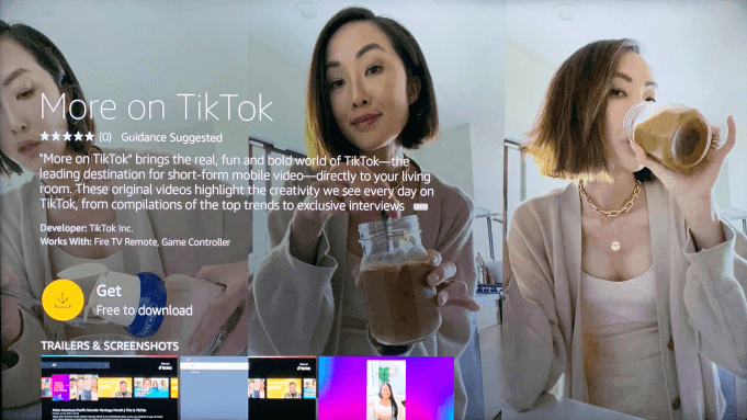 TikTok TV app on Amazon Fire TV