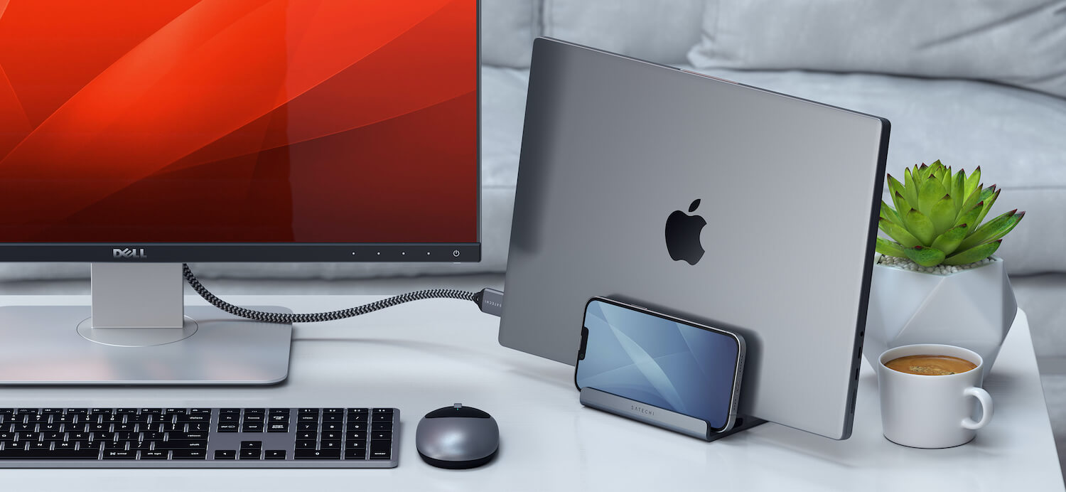 satechi dual vertical laptop stand