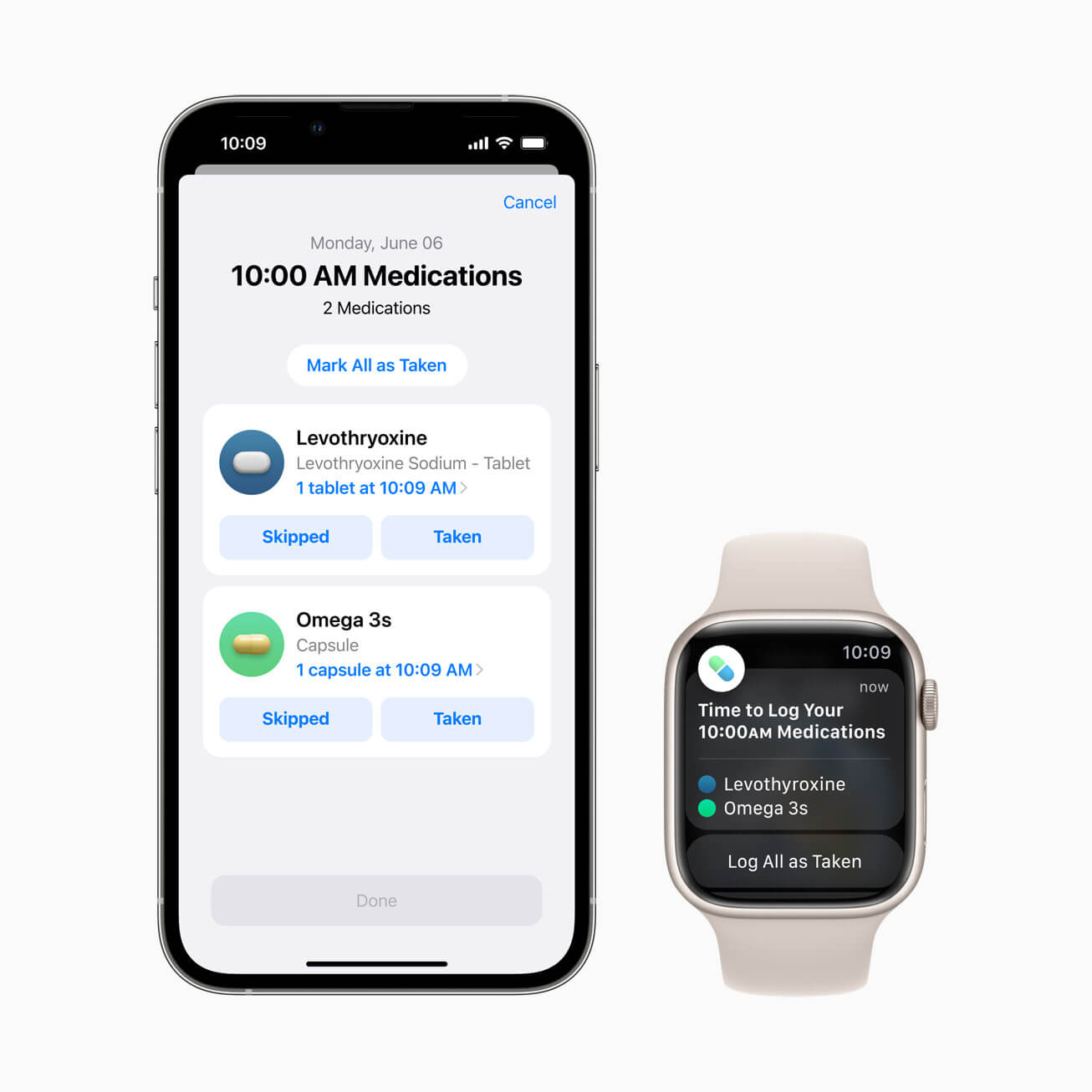 Apple watchOS 9 with medications