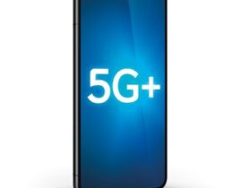 Smartphone with the Bell 5G+ symbol