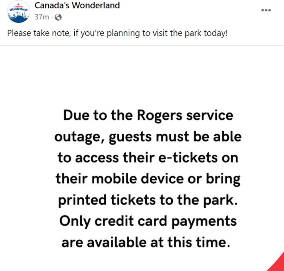 Wonderland Rogers outage post