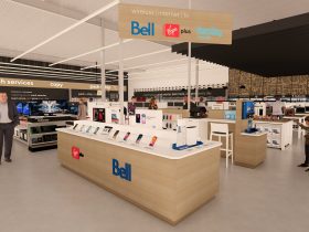 Staples store with Bell kiosk