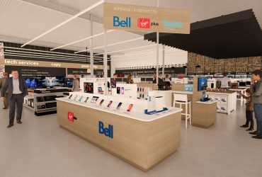 Staples store with Bell kiosk