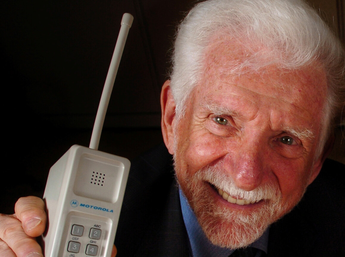 Dr. Martin Cooper with phone