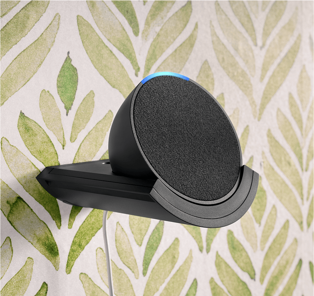 Amazon Echo Pop with wall mount