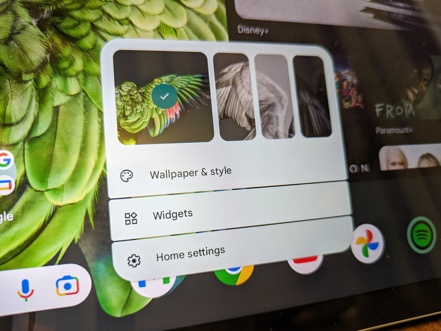 Google Pixel Tablet widgets