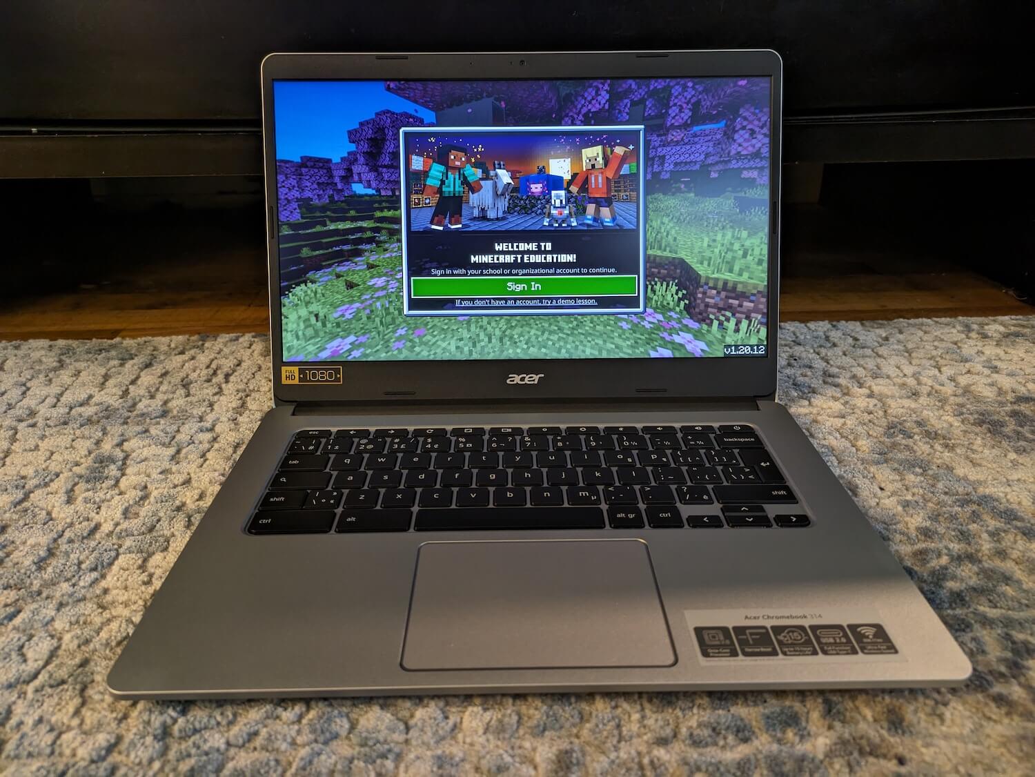 Acer 314 Chromebook with Minecraft app