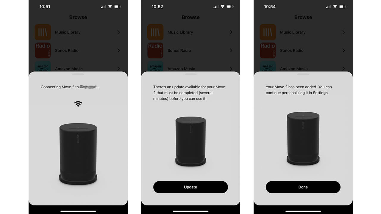 Sonos Move 2 setup in app
