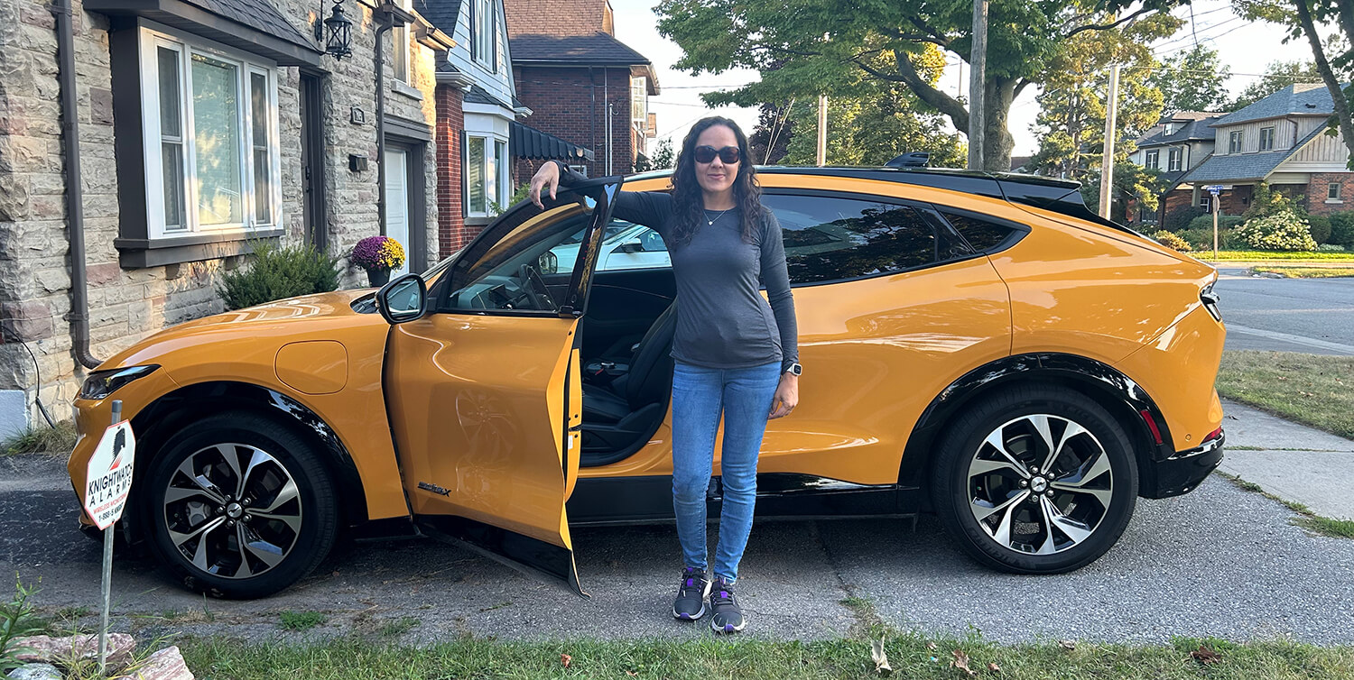 Me standing in front of the Turo car