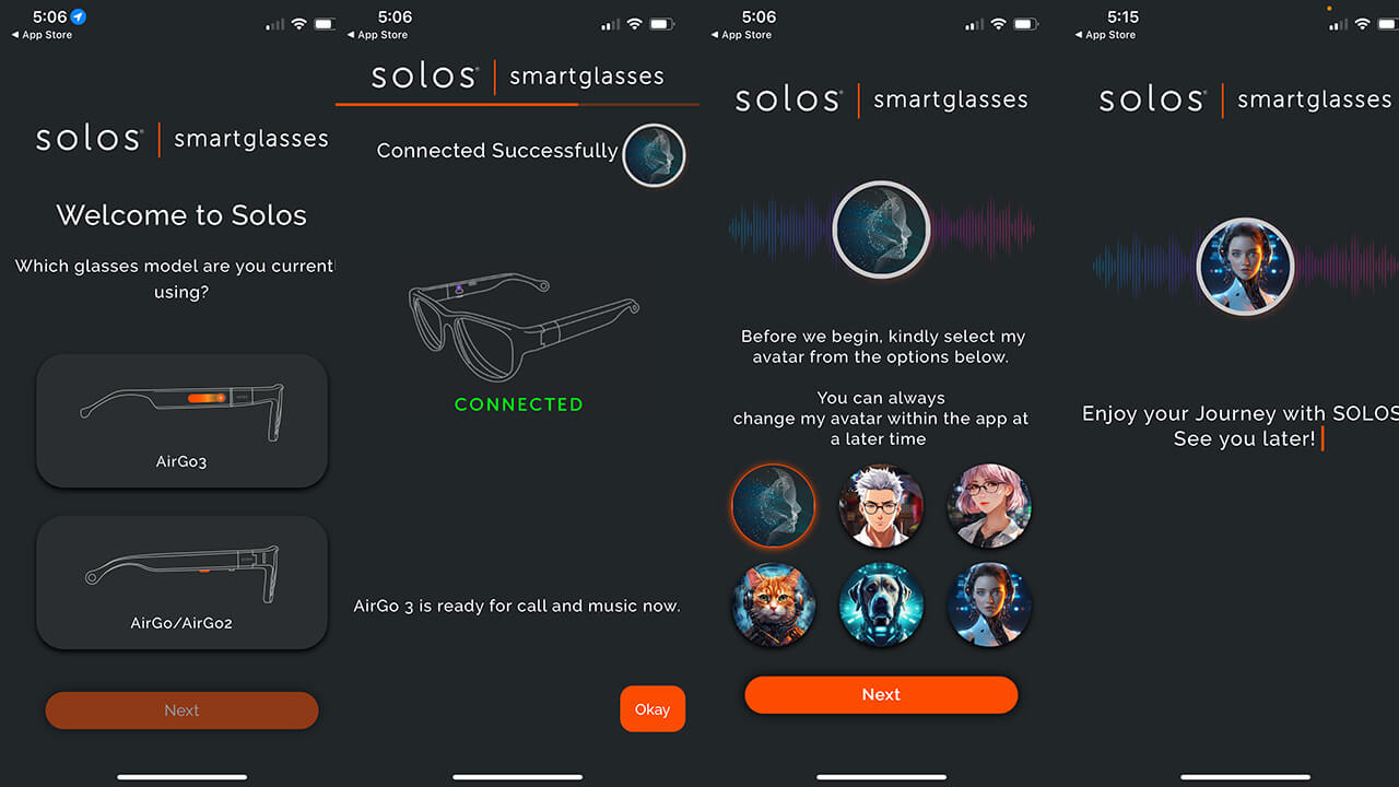 Solos AirGo 3 smart glasses app