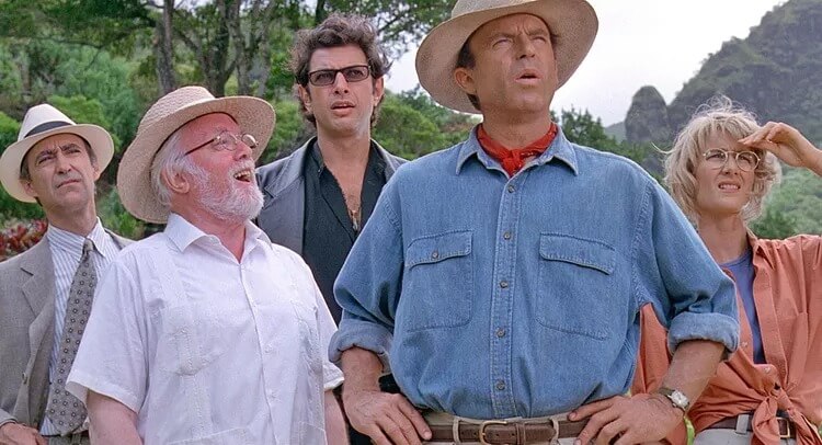 The cast of Jurassic Park