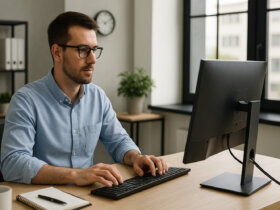 Man at a computer