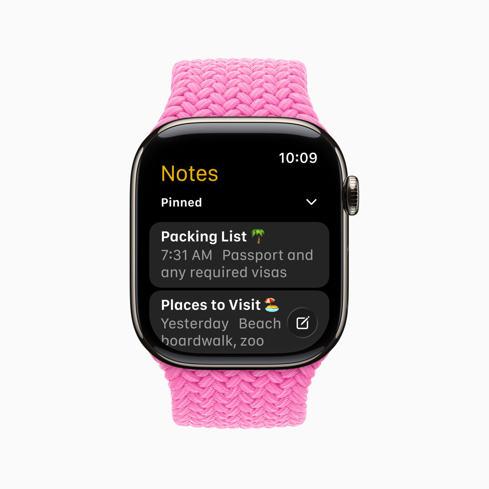 Apple watchOS 26 Notes app
