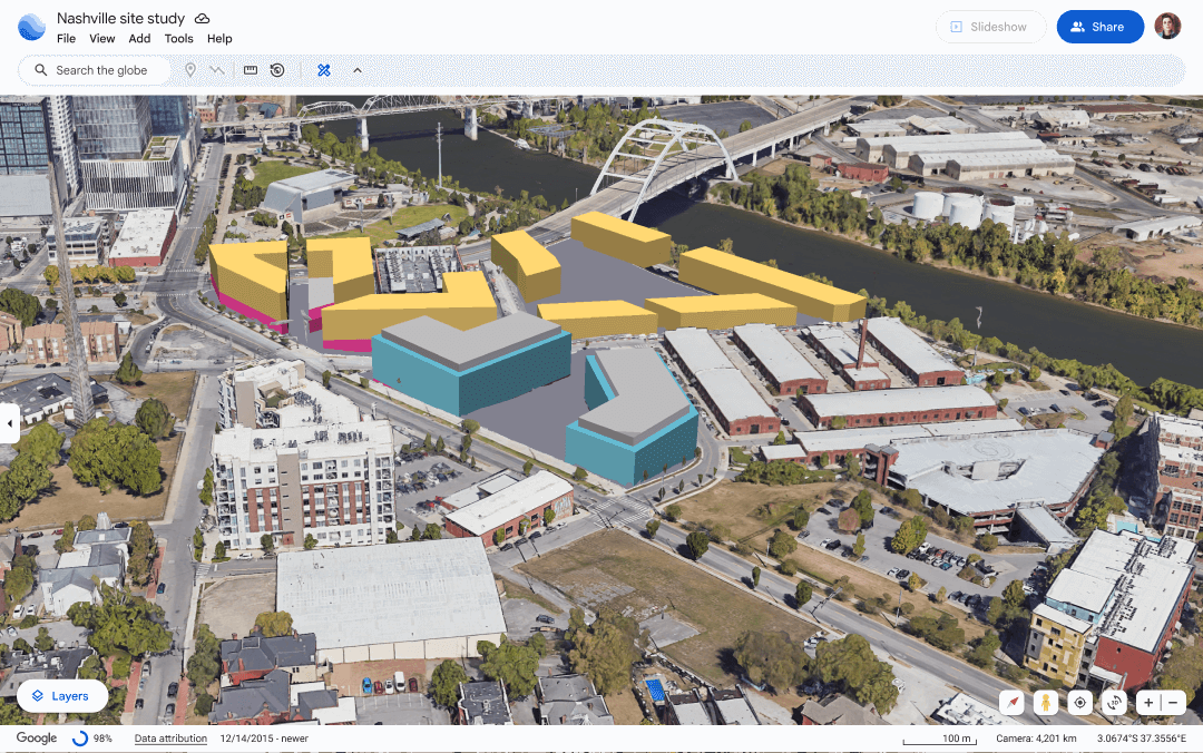 Google Earth generated buildings