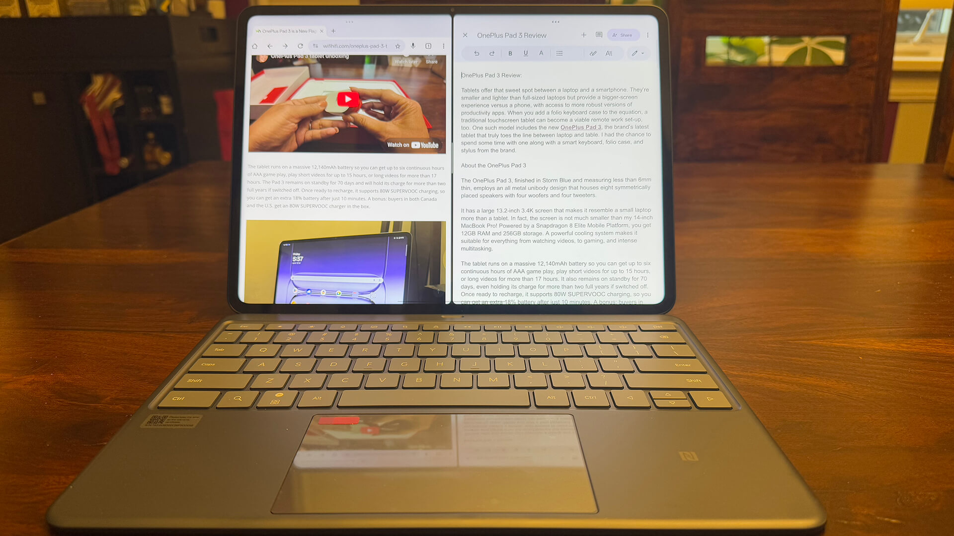OnePlus Pad 3 split screen
