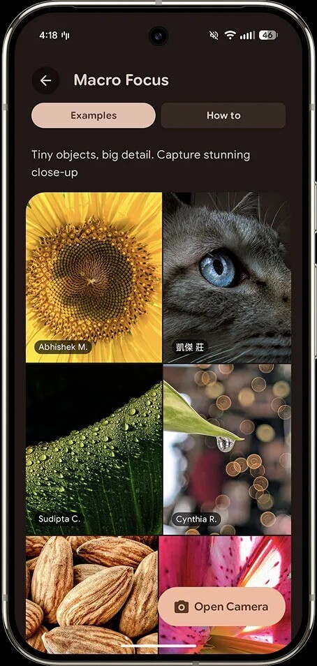 Pixel Drop education hub in camera