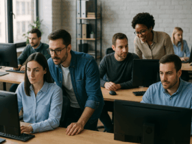 Workers in an office.