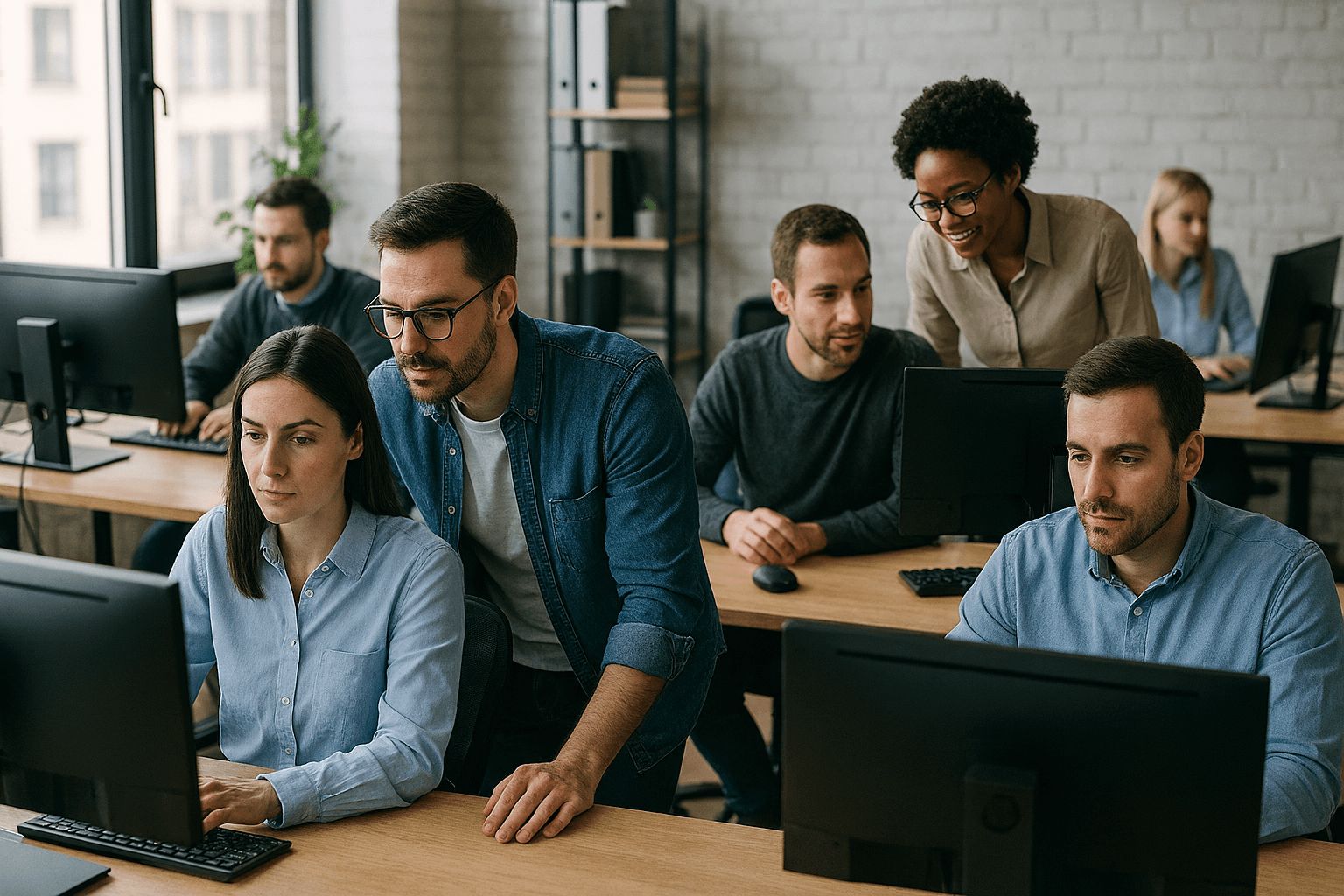 Workers in an office.