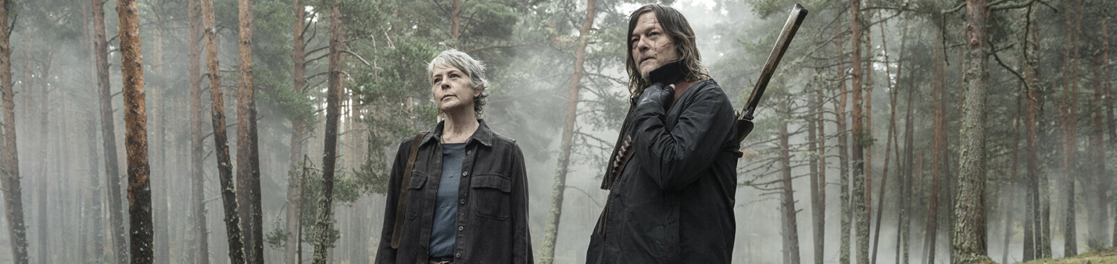 Carol and Daryl standing together on the road in The Walking Dead: Daryl Dixon.