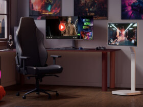 LG smart monitor swing in a games room