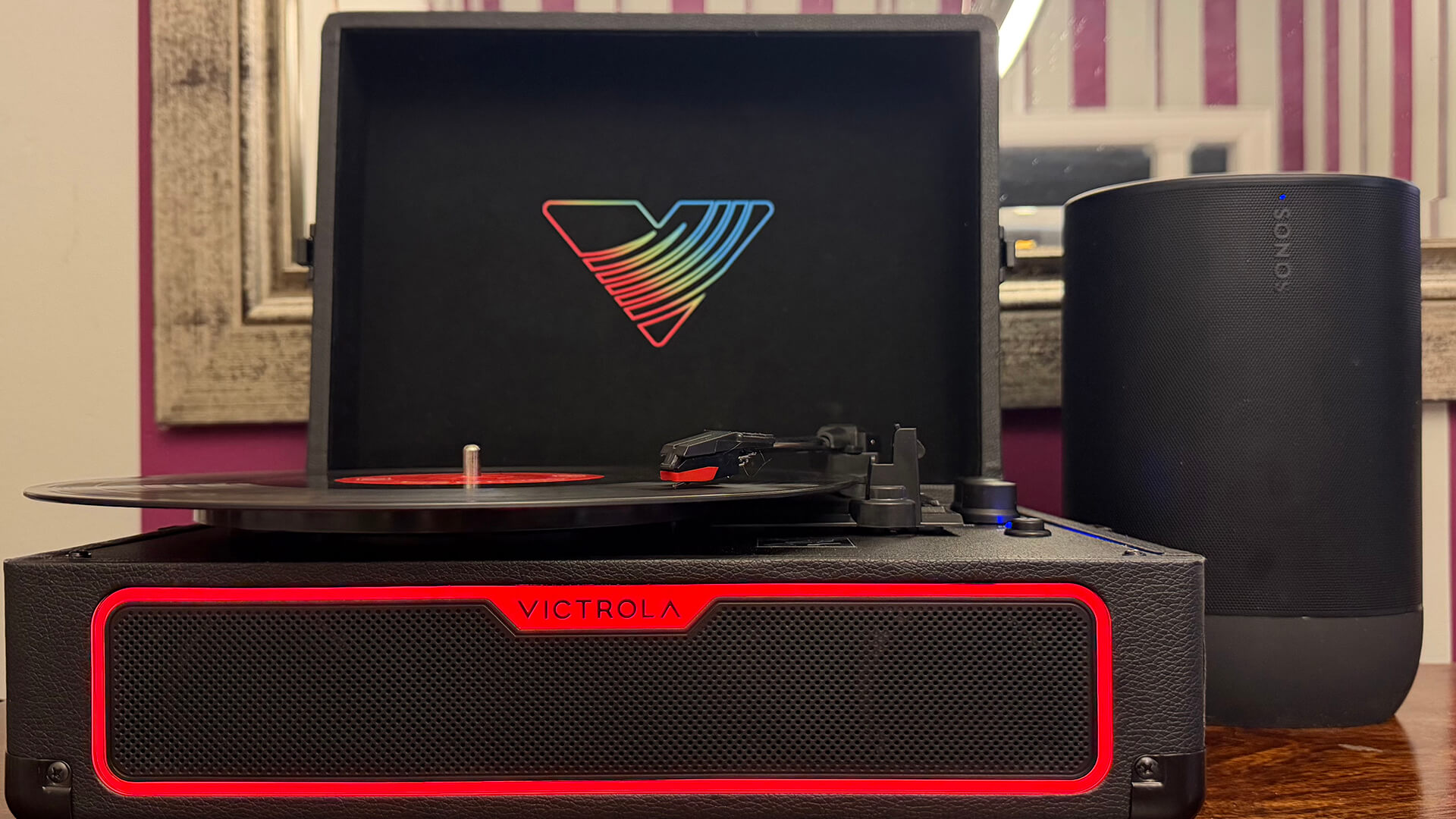 Victrola Journey Glow record player with Sonos Move