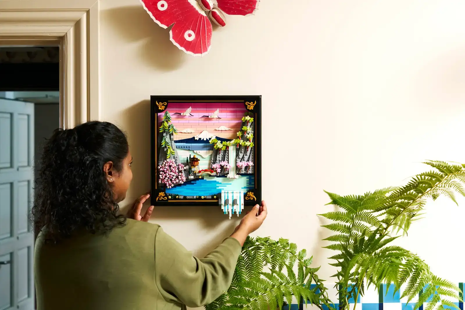 Lego Japanese cherry blossom landscape