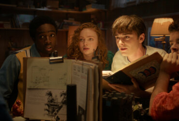 The group playing D&D in Stranger Things.