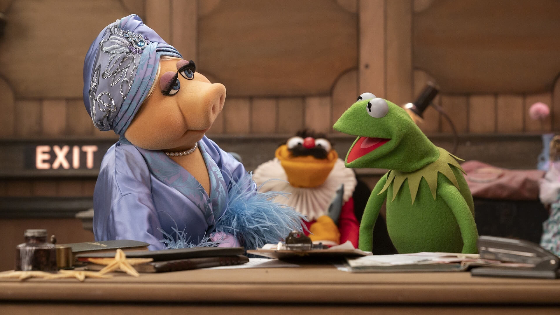 Miss Piggy and Kermit the Frog from The Muppet Show.