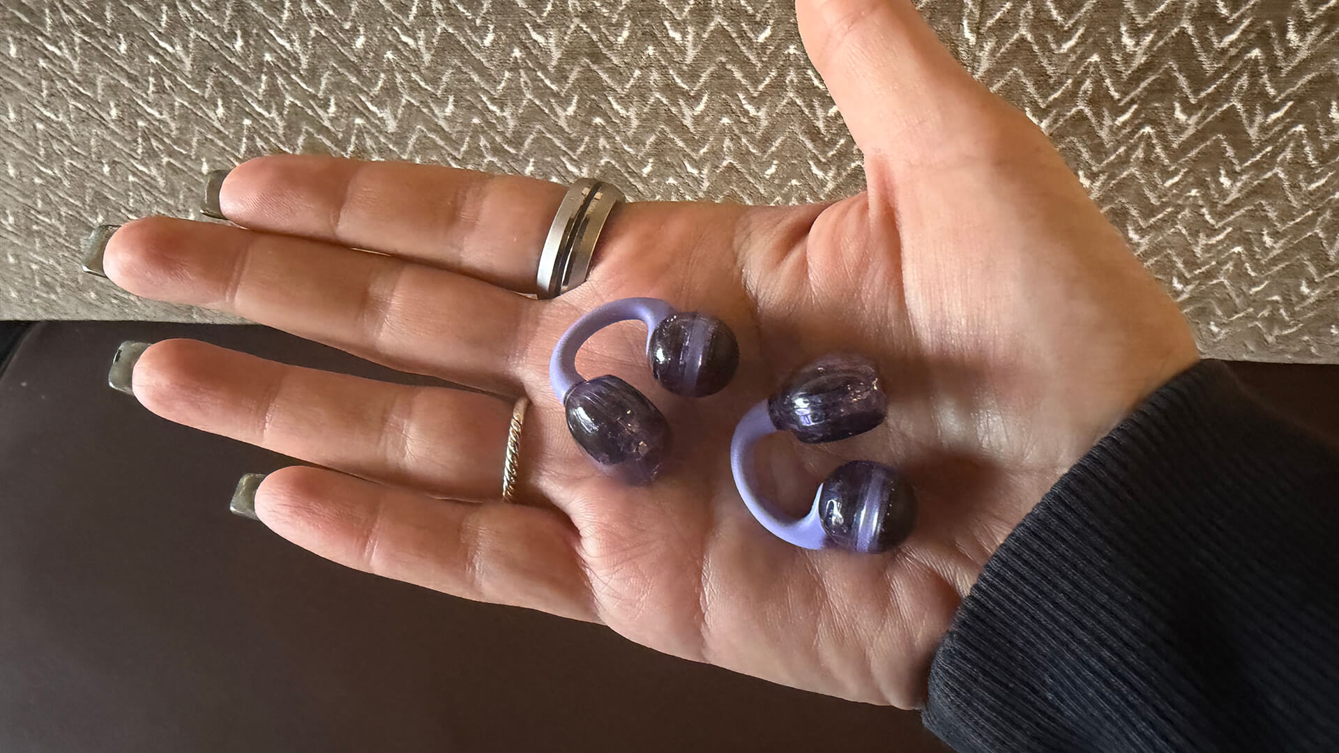 JBL Soundgear CLIPs in hand