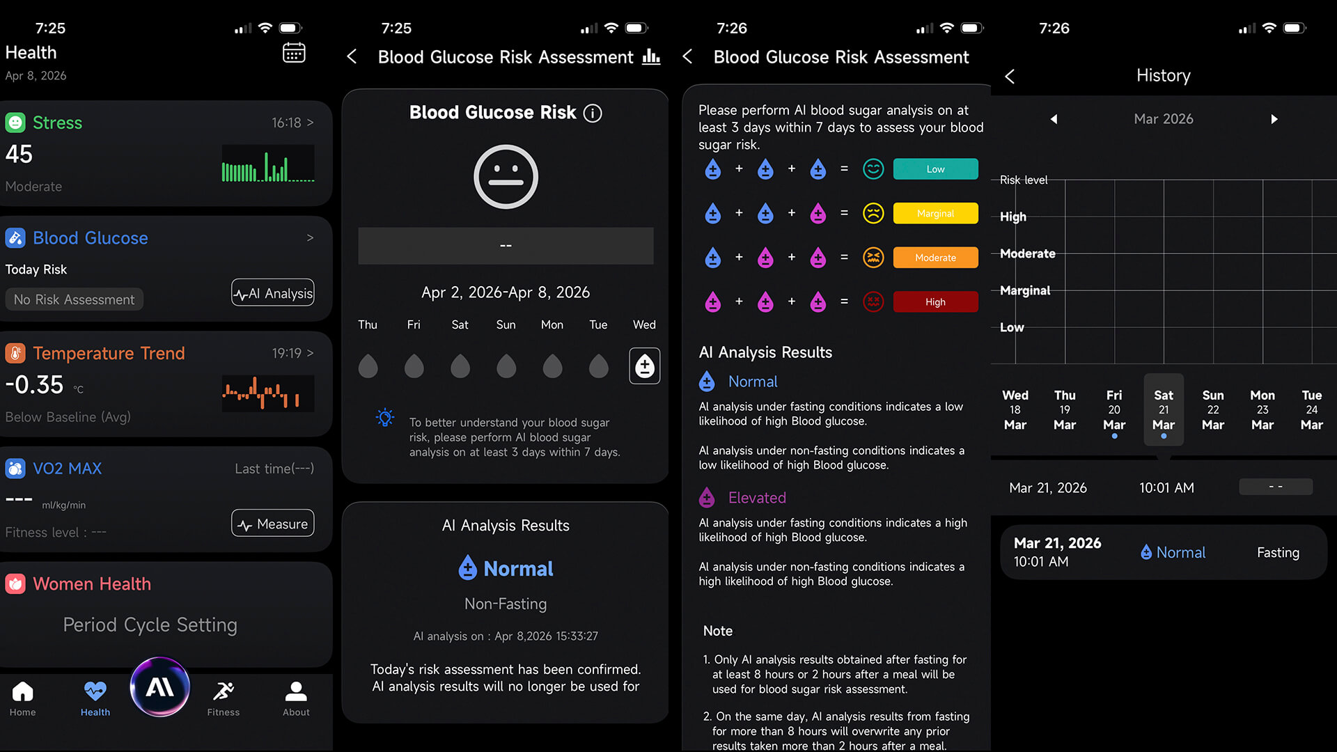Pin Pulse smart ring app blood glucose