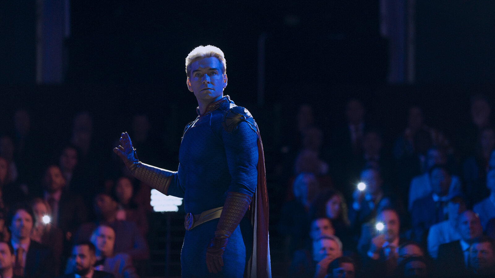 Homelander on stage in The Boys.