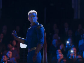 Homelander on stage in The Boys.