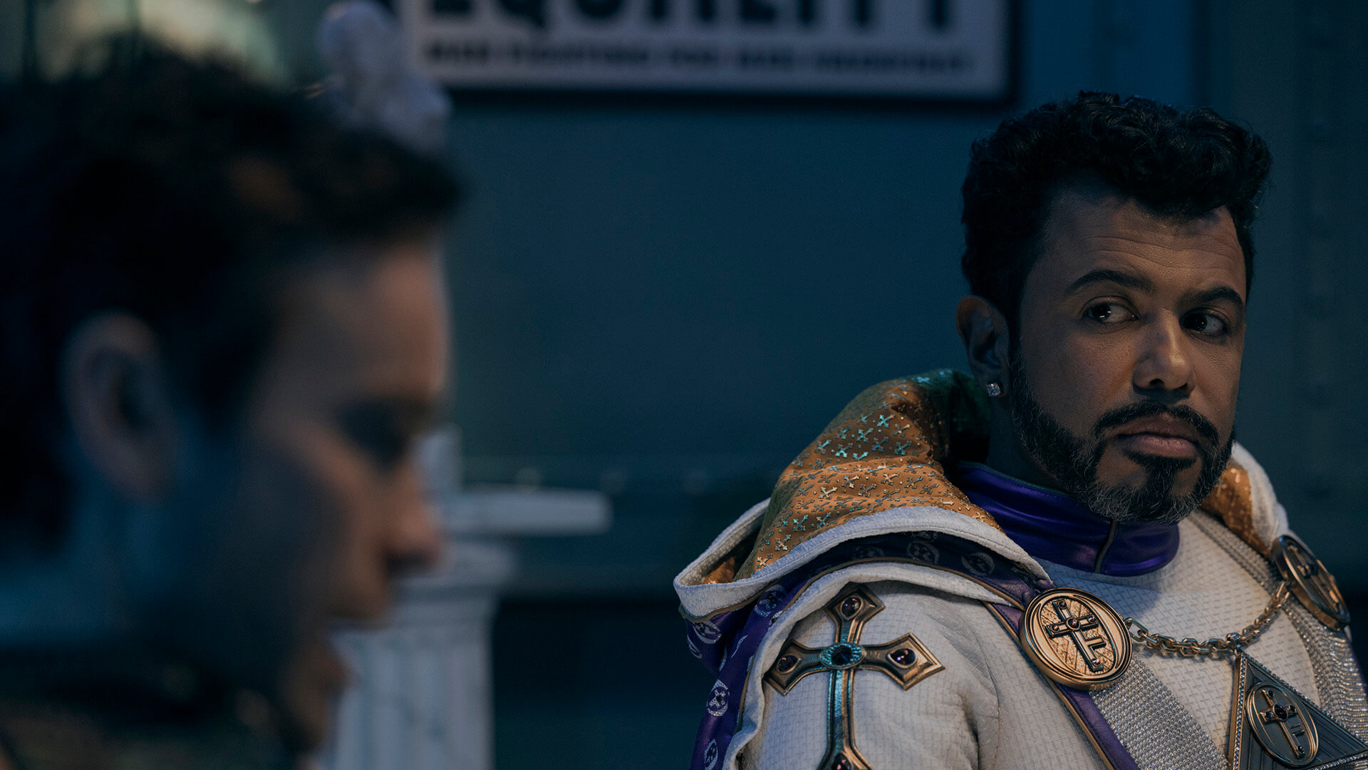 Oh-Father talking to The Deep in The Boys.