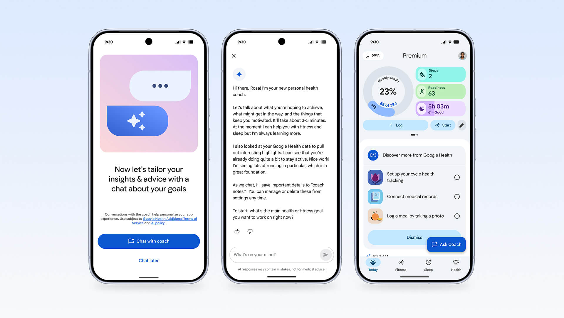 Google Health app onboarding