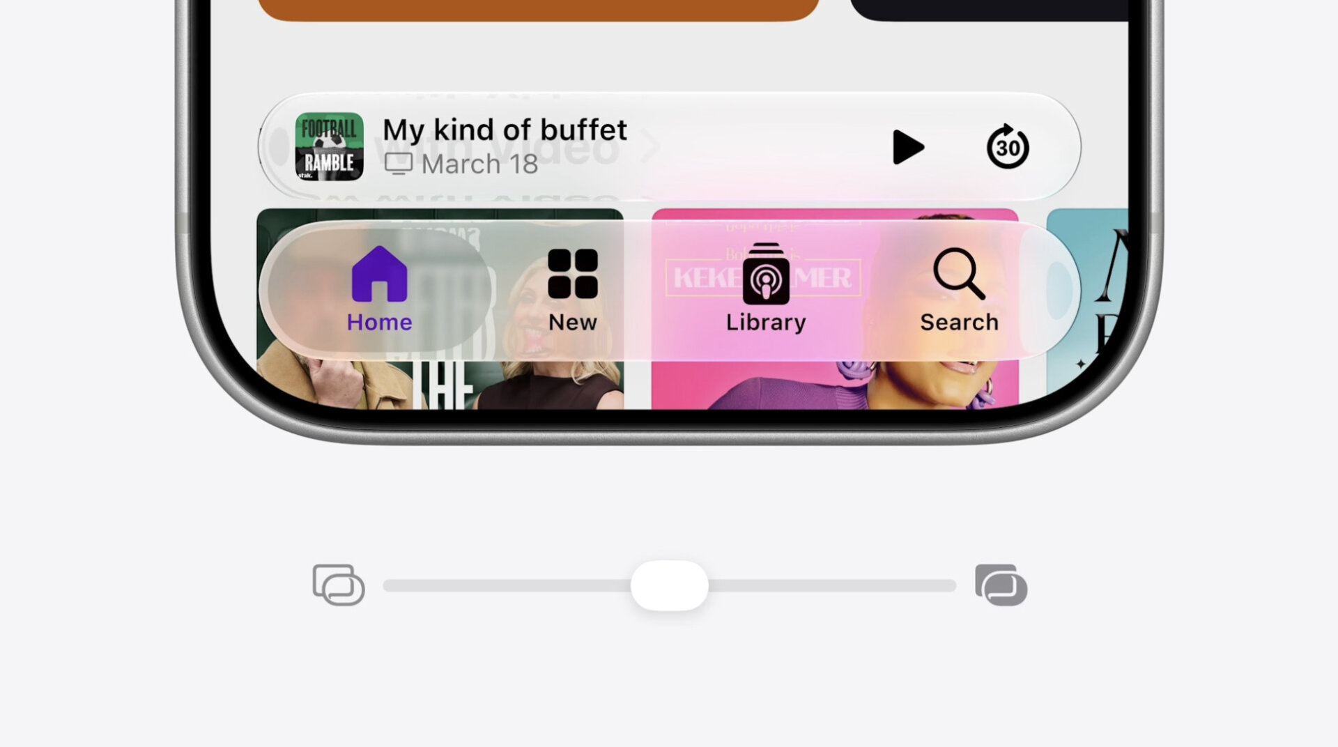 iPhone Liquid Glass slider adjustments
