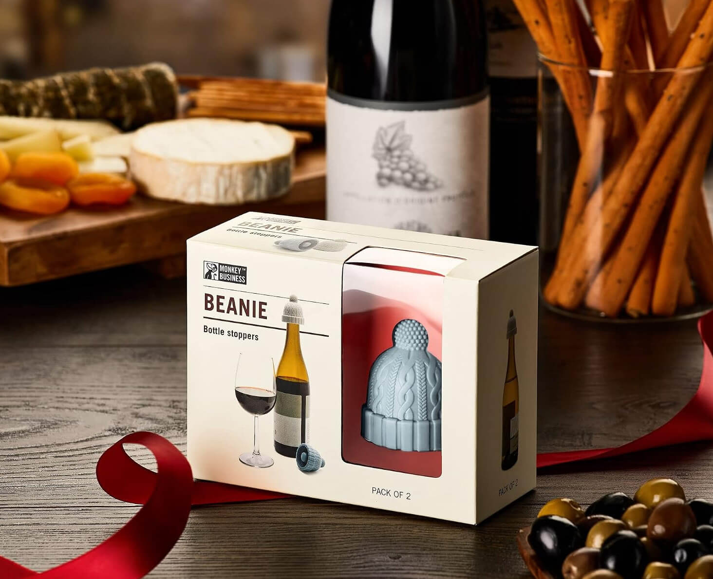 Monkey Business beanie wine stopper