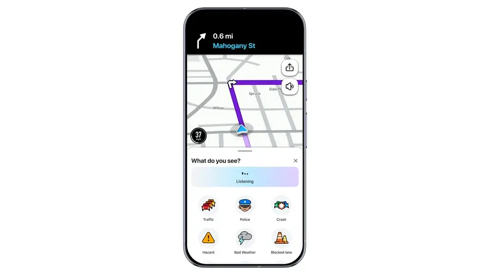 Waze report road updates conversationally