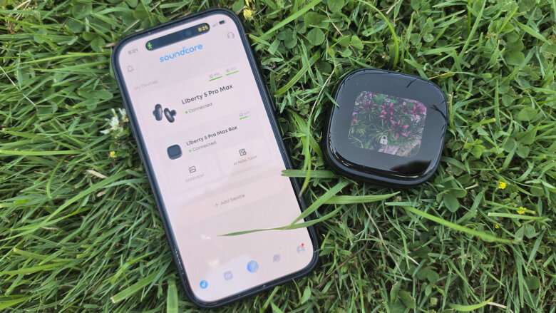 Soundcore Liberty 5 Pro Max wireless earbuds with iPhone