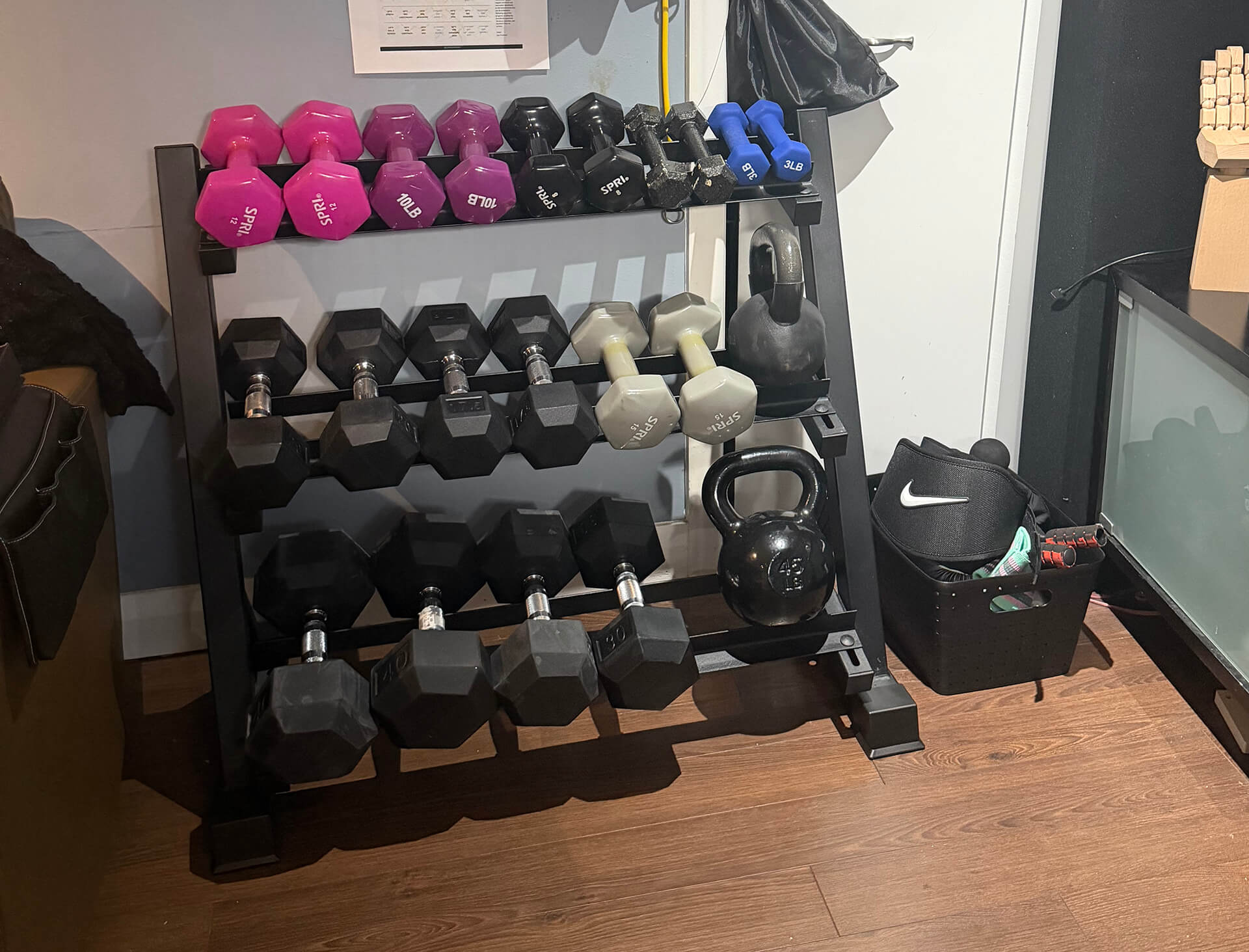 Zlinke 3-tier dumbbell rack