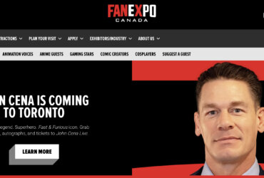 Fan Expo promo page showing John Cena
