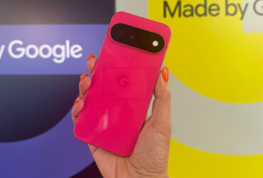 Google Pixel 11 phone in bright pink.