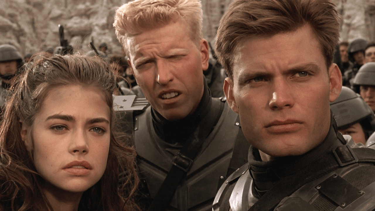 Three characters from Starship Troopers