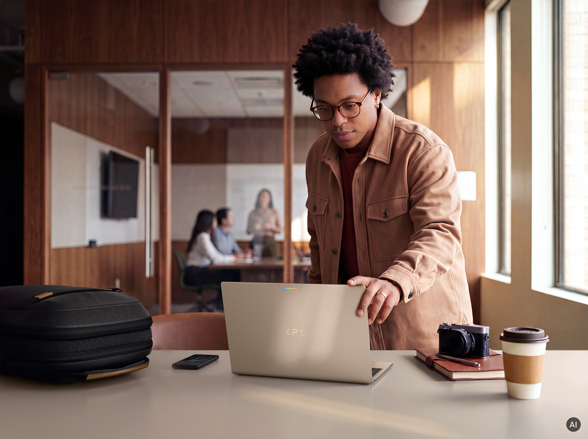 A man with a Dell XPS Googlebook