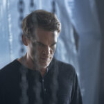 Dexter in a plastic filled room glaring in Dexter: Resurrection.