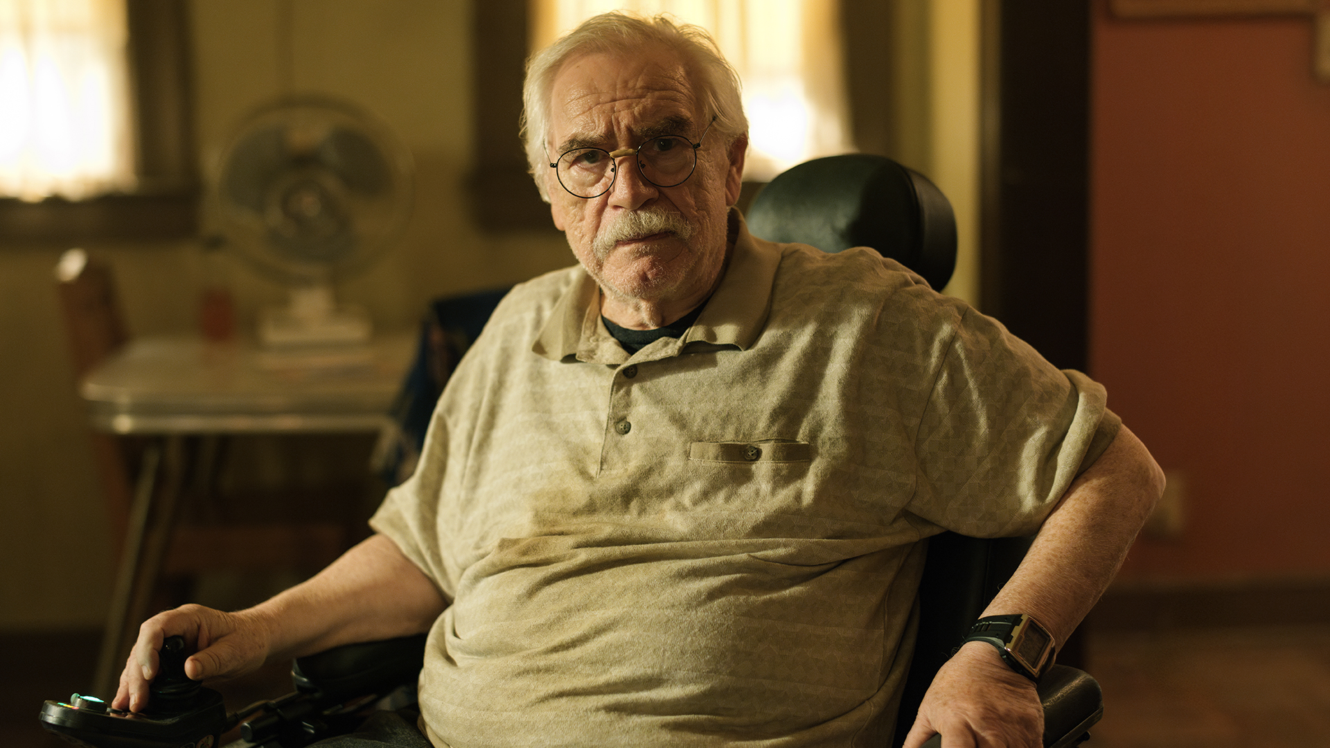 Don Framt perked up in his wheelchair in Dexter: Resurrection.